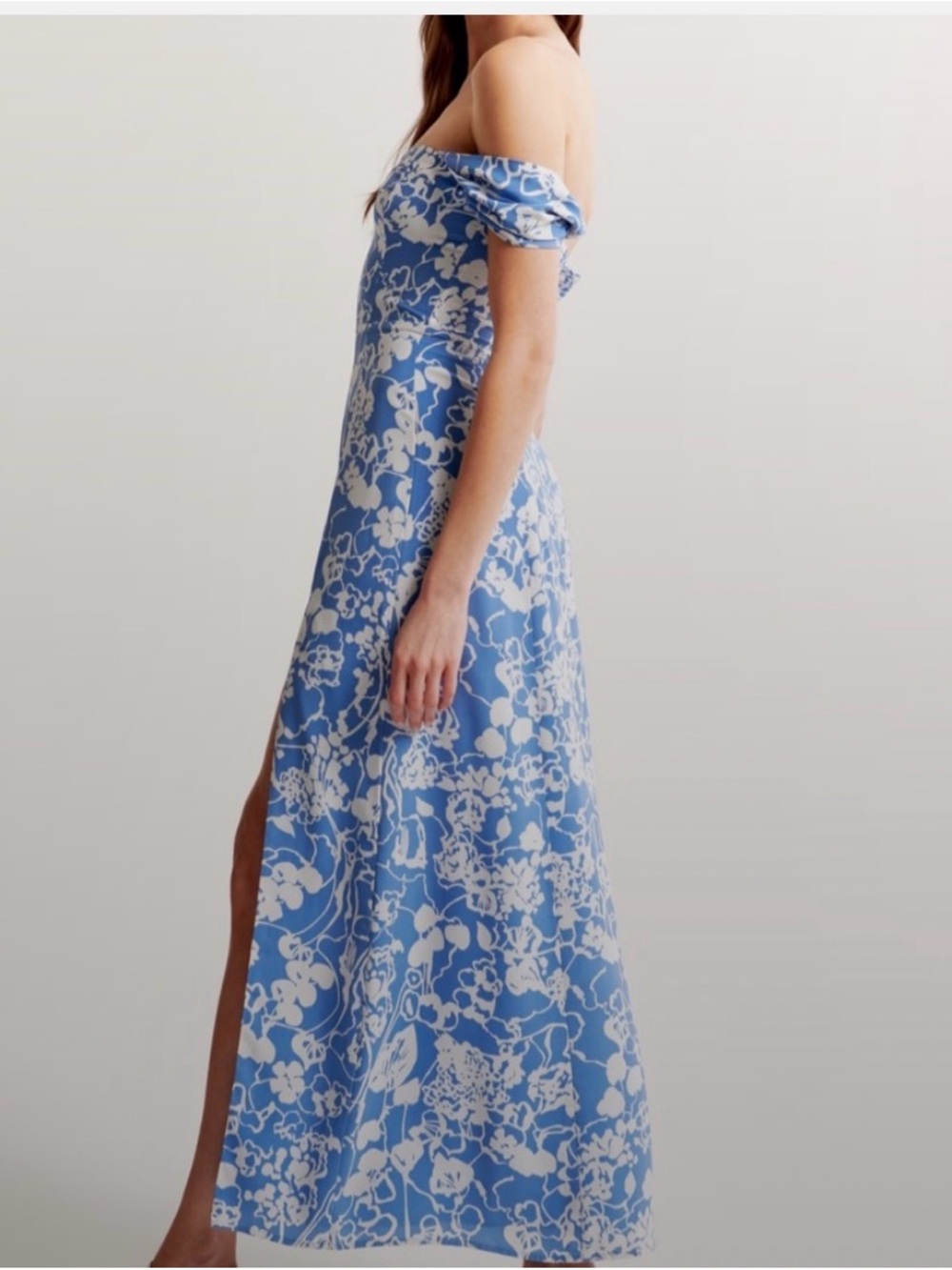 The Camille Off-The-Shoulder Maxi Dress Abercrombie & Fitch XL Floral Wedding - Picture 2 of 15